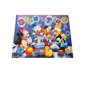 Vintage Disney Babies Mickey Mouse Bath Time Poster 20 x 16, Flawed